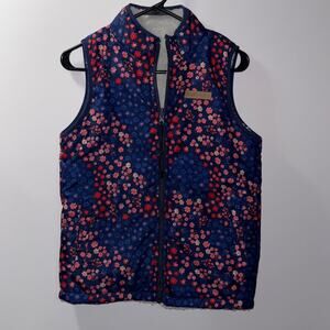 Buffalo by David Bitton Reversible blue floral vest girls size large(14/16)